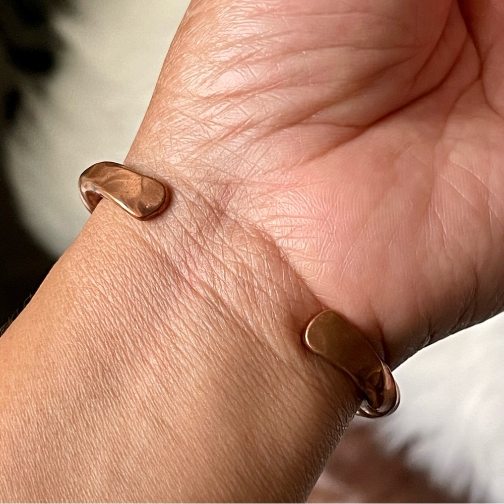 Vintage | Solid Copper Cuff Bracelet Stamped/Mark… - image 3